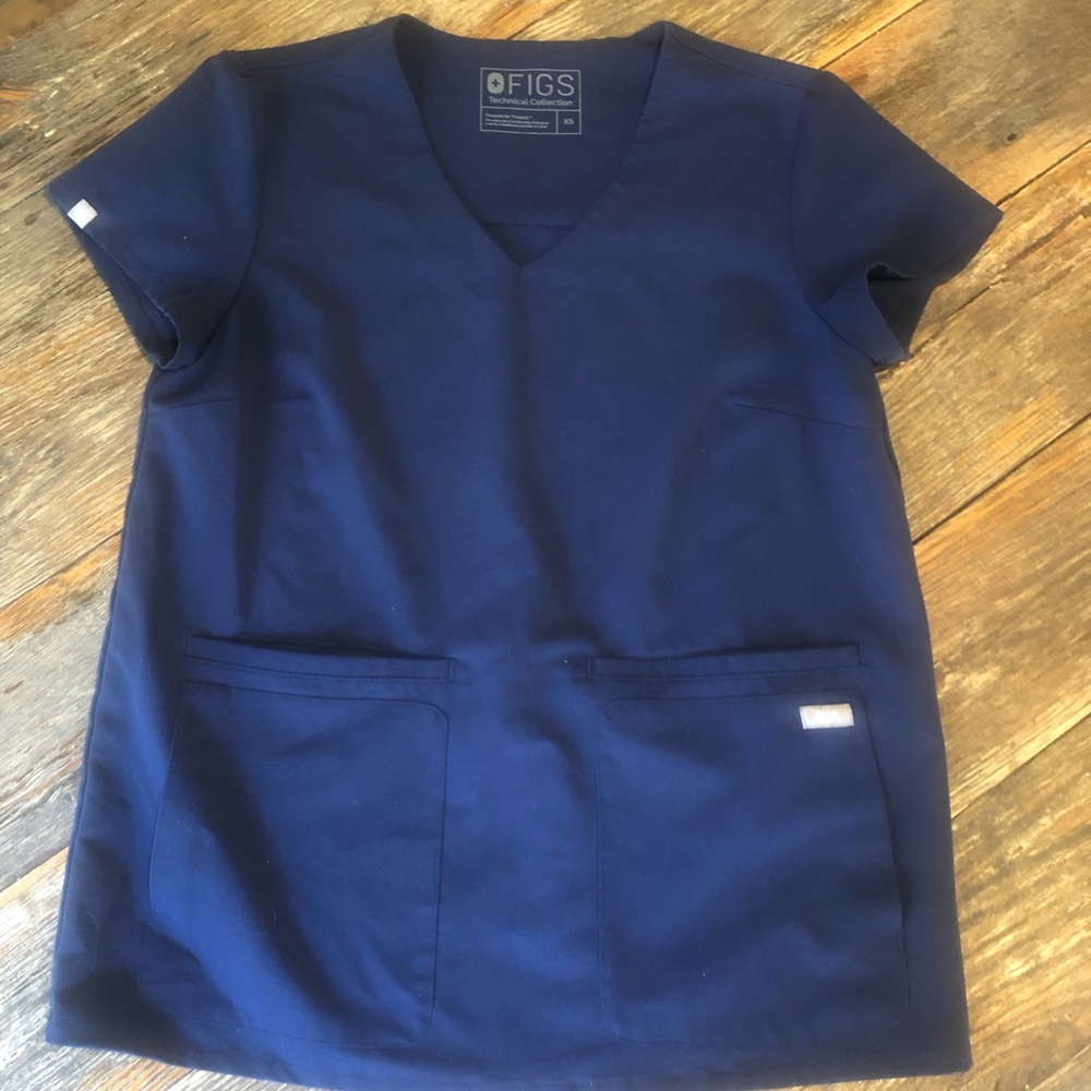 Figs scrub top, XS, navy